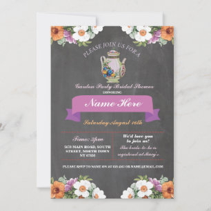 Bridal Shower Teapot Alice In Wonderland Invite