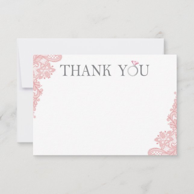 Bridal Shower Thank You Card - 3.5x5 Flat Card (Front)