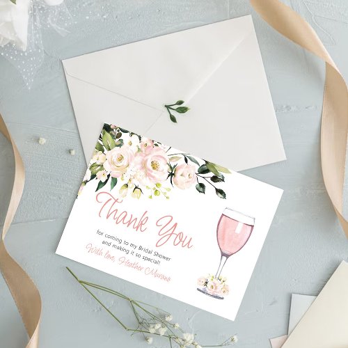 Bridal Shower Thank You Card Blush Floral