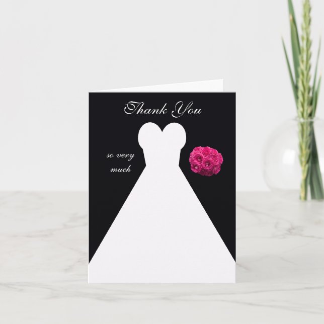 Bridal Shower Thank You Card -- Bridal Gown (Front)