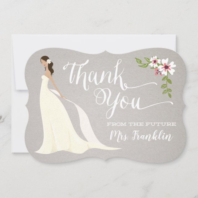 Bridal Shower Thank You Card - Caramel (Front)