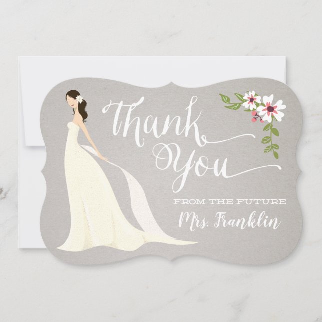 Bridal Shower Thank You Card - Chestnut (Front)