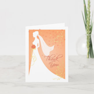 Bridal Shower Thank You Card - Custom Peach