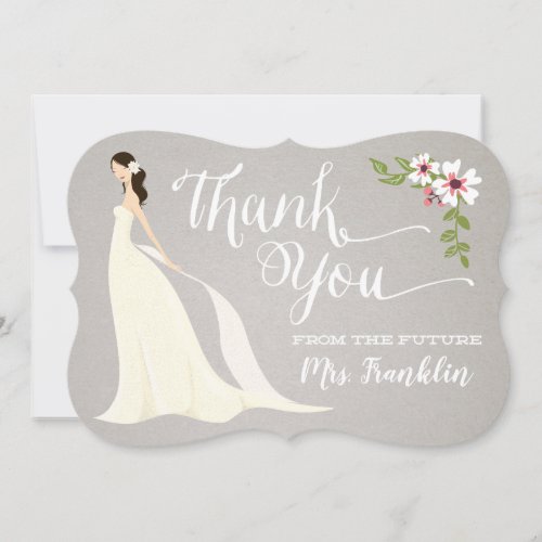 Bridal Shower Thank You Card _ Dark Brunette
