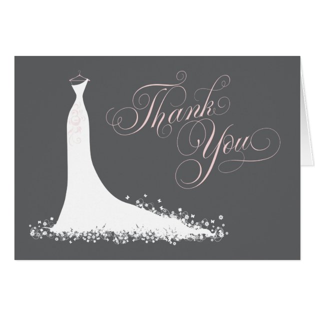 Bridal Shower Thank You Card Folded | Wedding Gown