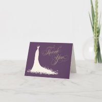 Bridal Shower Thank You Card Folded | Wedding Gown