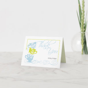 Bridal Shower Thank You Card Green and Blue