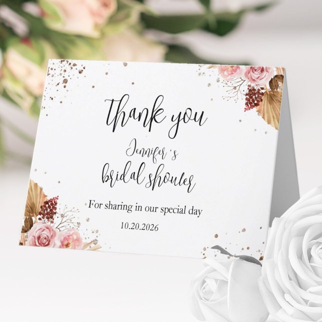 Bridal Shower Thank You Card l Boho Floral  (Creator Uploaded)