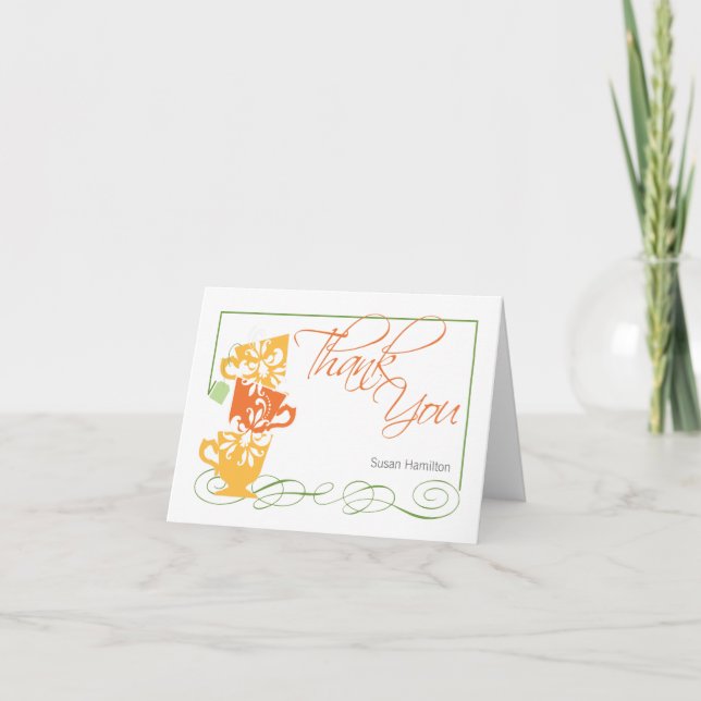 Bridal Shower Thank You Card  |  Orange (Front)