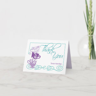 Bridal Shower Thank You Card Purple