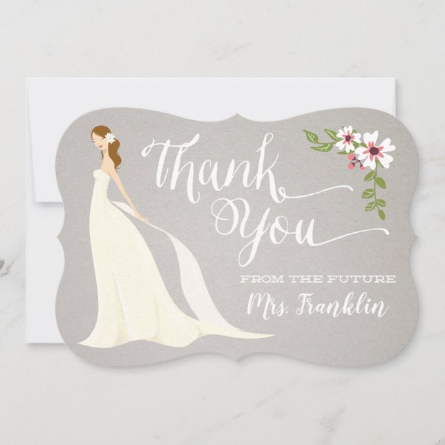 Bridal Shower Thank You Card - Strawberry Blonde (Front)