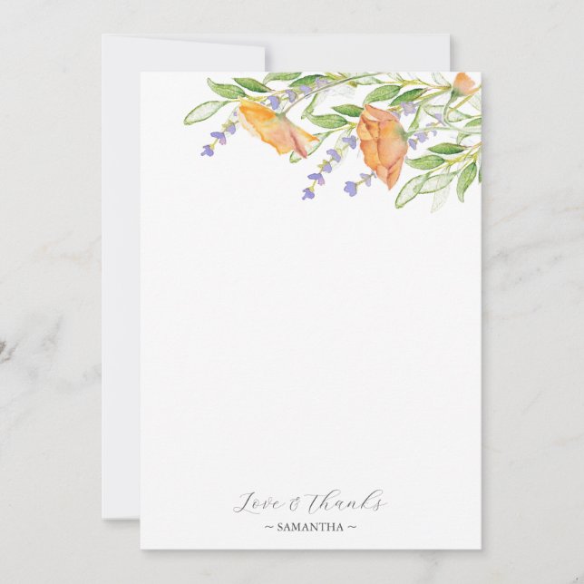 Bridal Shower Thank You Cards Botanical Florals (Front)