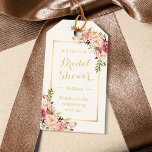 Bridal Shower Thank You Elegant Chic Flowers Gift Tags<br><div class="desc">Modern Vintage Pink Floral with Black White Stripes - Bridal Shower Thank You Gift Tag Template. For further customization,  please click the "customize further" link and use our design tool to modify this template. If you need help or matching items,  please contact me.</div>