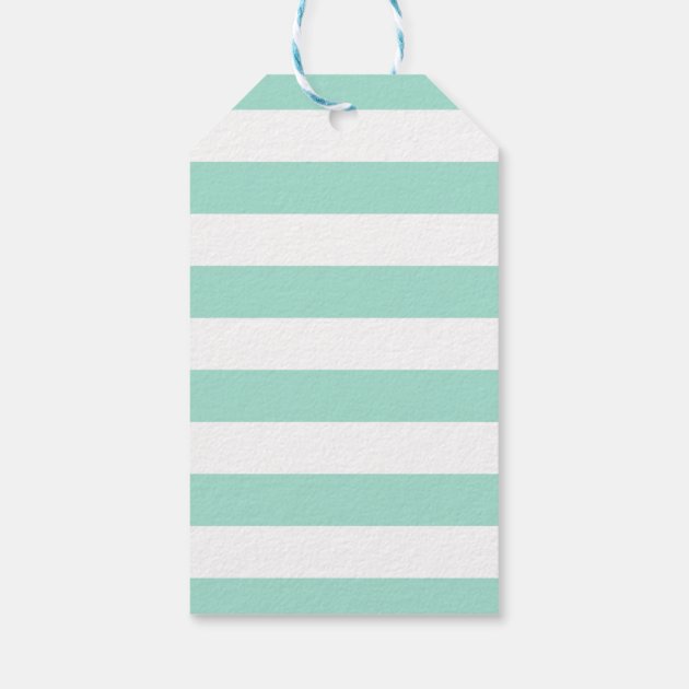 Bridal Shower Thank You Floral Pink Mint Stripes Gift Tags