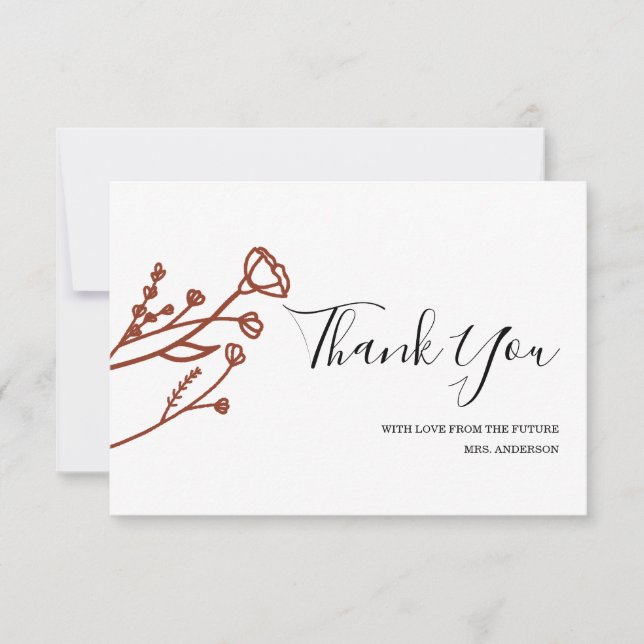Bridal Shower Thank You Note Card (Front)