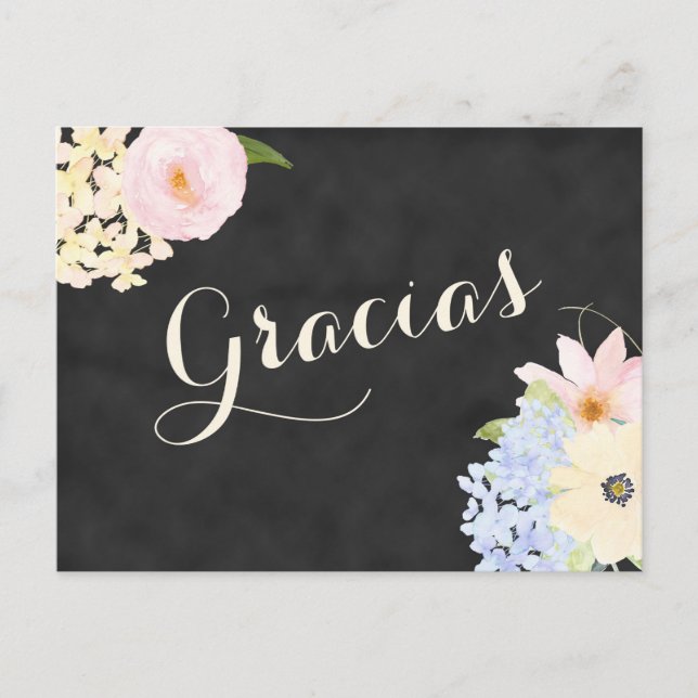 bridal shower thank you note in Spanish Invitation Postcard (Front)