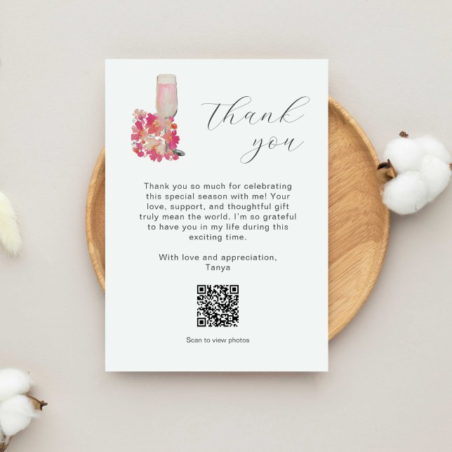 Bridal Shower Thank you Petals Prosecco QR Code (Creator Uploaded)