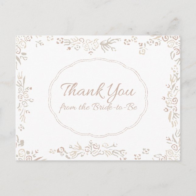 Bridal Shower Thank You Postcard (Front)
