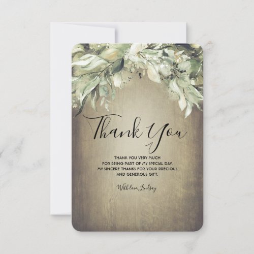 Bridal Shower Thank You Small Card _ Greenery