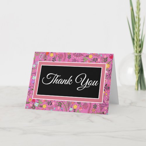Bridal Shower Thank You Spring Wildflowers Purple Card