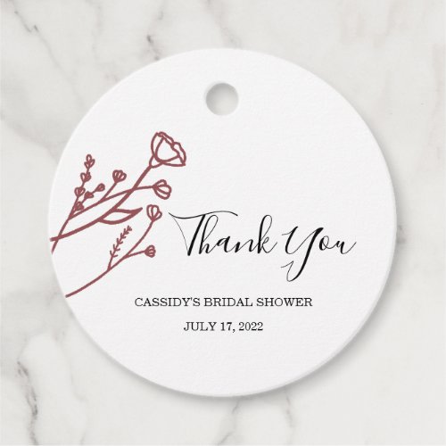 Bridal Shower Thank You Tags