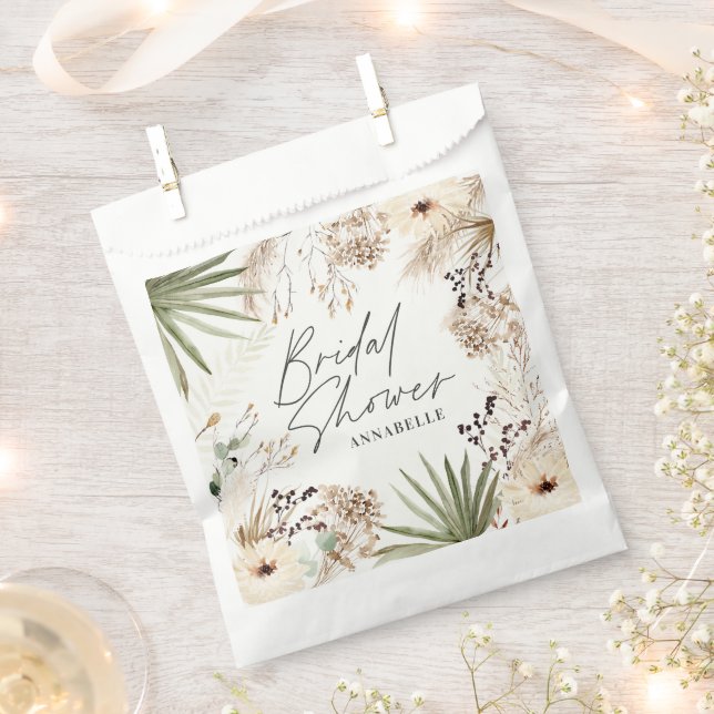 Bridal shower thankyou modern pampas grass foliage favor bag (Clipped)