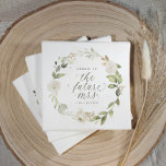 Bridal Shower The Future Mrs Watercolor Floral Napkins<br><div class="desc">Bring soft, romantic style to the celebration with these elegant bridal shower napkins featuring watercolor flowers and botanical accents in sage green tones. The design reads “cheers to the future mrs” and is personalized with the bride to be’s last name, creating a timeless keepsake for a garden-inspired bridal shower. Perfect...</div>