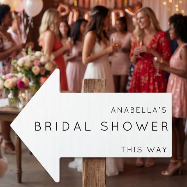 Bridal Shower This Way Arrow Minimalist Yard Sign (Creator Uploaded)