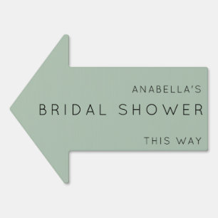 Bridal Shower This Way Sage Green Arrow Yard Sign