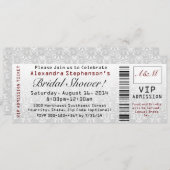 Bridal Shower Ticket Invitations (Front/Back)