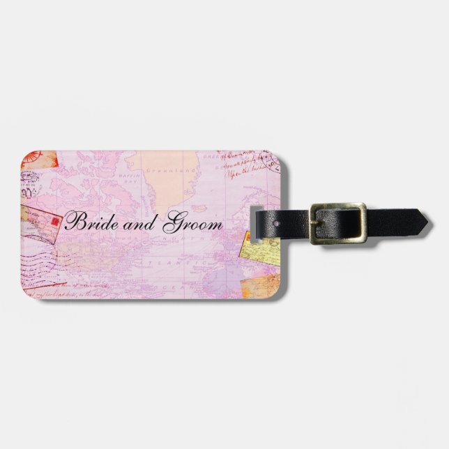 Bridal shower travel theme luggage tag (Front Horizontal)