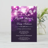 Bridal Shower - Trendy Purple Glitter Sparkles Invitation (Standing Front)