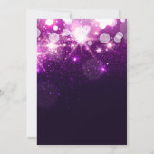 Bridal Shower - Trendy Purple Glitter Sparkles Invitation (Back)