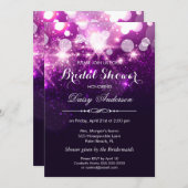 Bridal Shower - Trendy Purple Glitter Sparkles Invitation (Front/Back)
