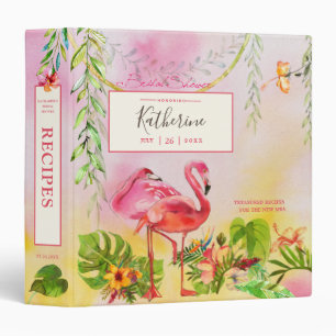 Bridal Shower Tropical Cookbook 3 Ring Binder