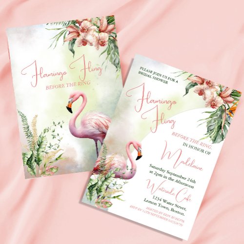 Bridal Shower Tropical Flamingo Fling  Invitation