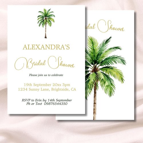 Bridal Shower Tropical Palm Tree  Invitation