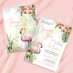 Bridal Shower Tropical Watercolor Flamingo Fling Invitation
