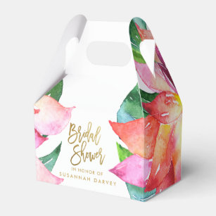 Bridal Shower   Tropical Watercolor Thank You Favor Boxes