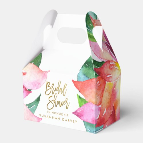 Bridal Shower  Tropical Watercolor Thank You Favor Boxes