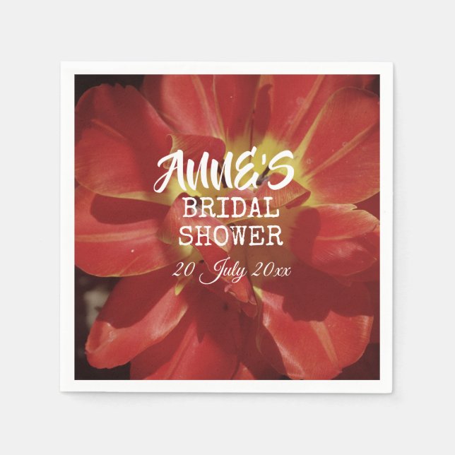 Bridal Shower Tulip  Paper Napkin (Front)