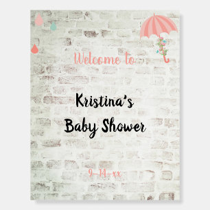 Bridal Shower Umbrella Brick Custom Table Number Foam Board