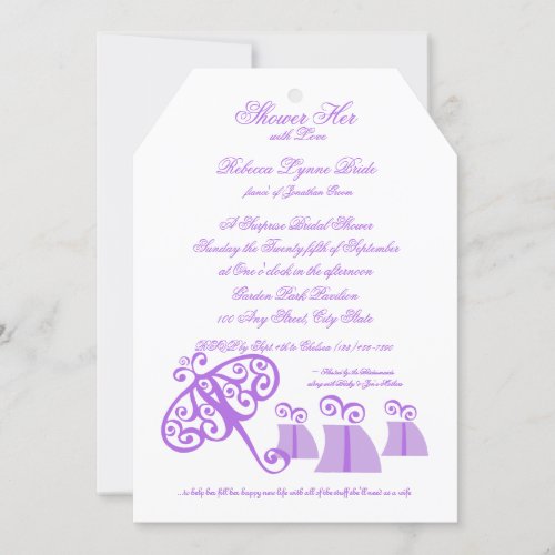 Bridal Shower Umbrella Purple Invitation