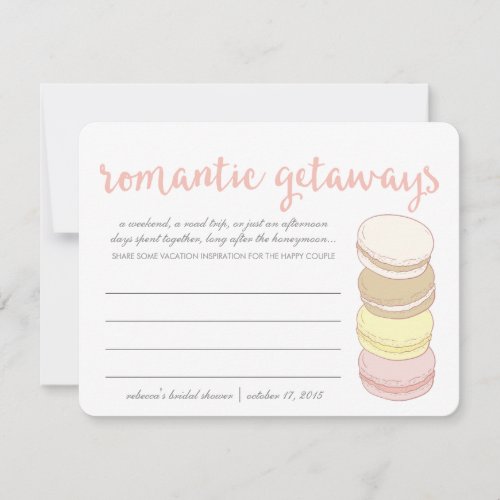 Bridal Shower Vacation Idea Cards  French Macaron