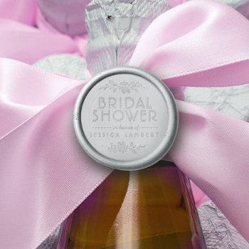 Bridal Shower Vine Embelishment Custom Name Wax Seal Sticker by Mylittleeden at Zazzle