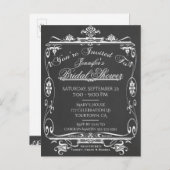 Bridal Shower | Vintage Chalkboard Invitation Postcard (Front/Back)