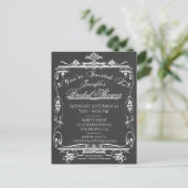 Bridal Shower | Vintage Chalkboard Invitation Postcard (Standing Front)