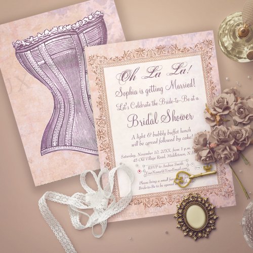 Bridal Shower Vintage Corset Cute and Feminine Invitation