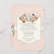 Bridal Shower Vintage Elegant Rose Floral Shaped Invitation at Zazzle