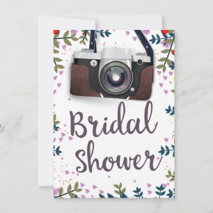 Bridal Shower Vintage flowers and classic camera Invitation
